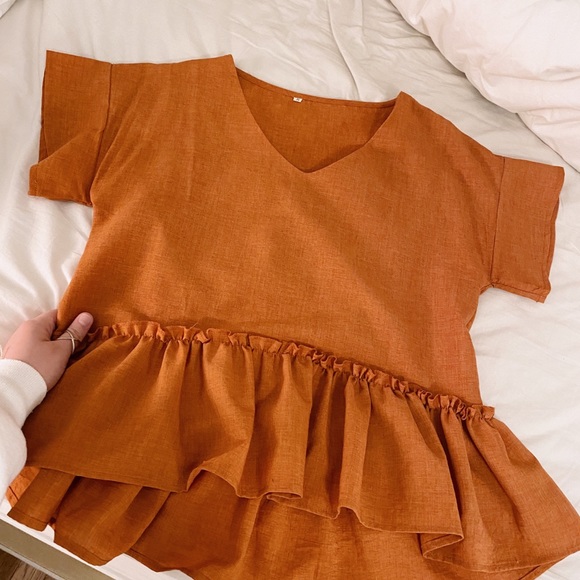 ☼ boho ruffle short sleeve top - Picture 4 of 8